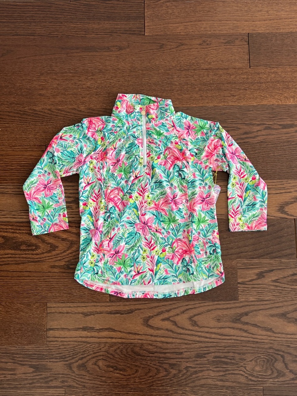 NWT Stella Parker Sport Floral Quarter Zip